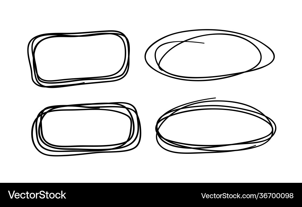 Hand drawn set frame objects for design use Hand drawn set frame objects for design use vector image