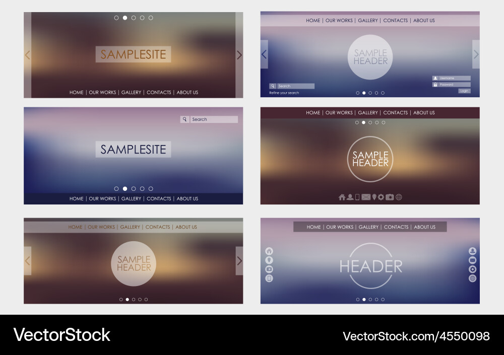 Header design for web site vector image