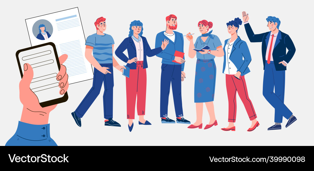 Hiring human resources or recruitment online Vector Image