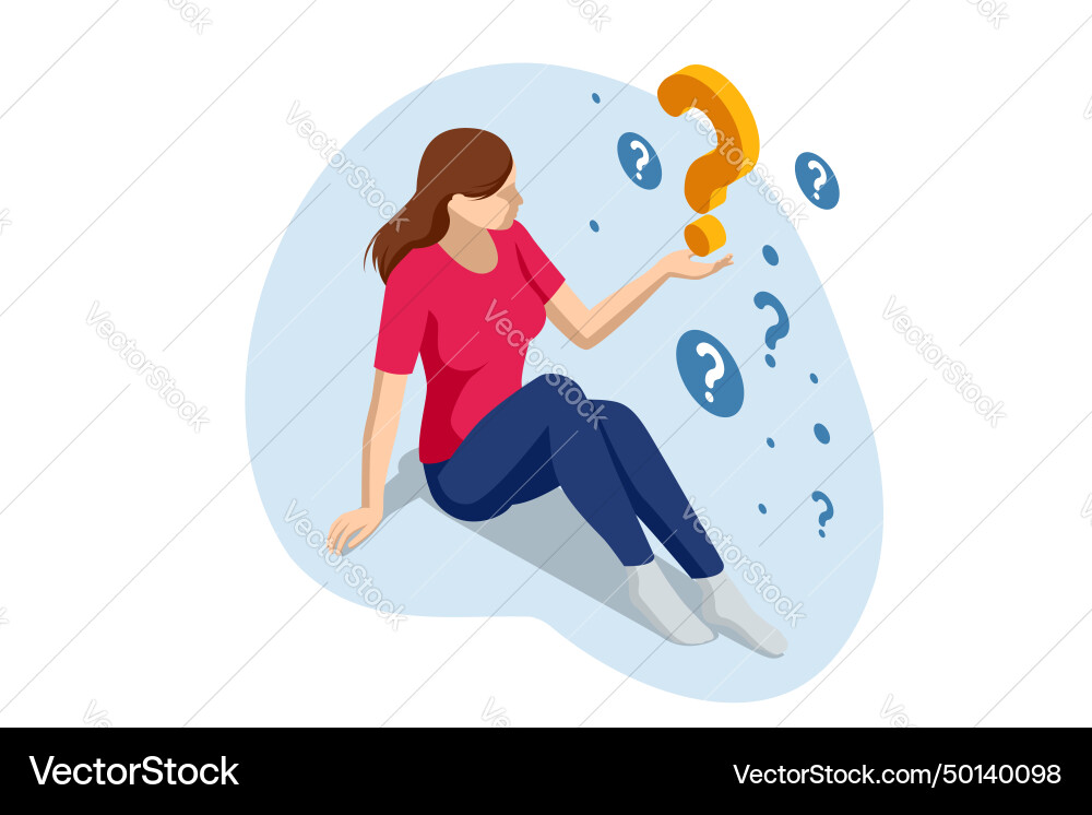 Isometric question marks message box Isometric question marks message box vector image