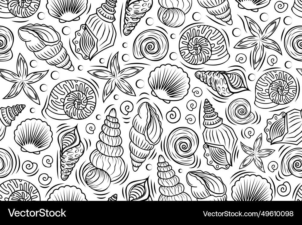 Line art seamless pattern Line art seamless pattern vector image
