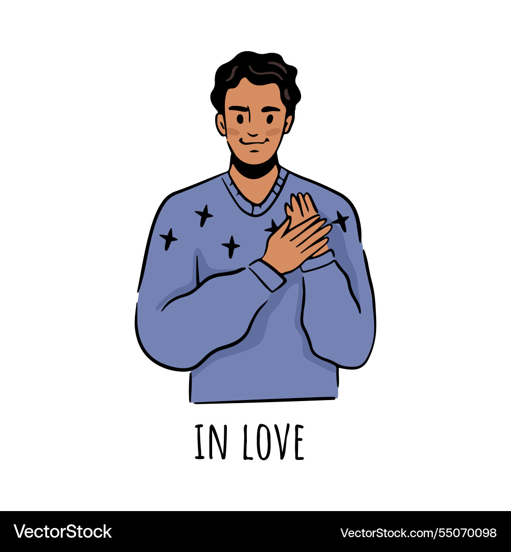 Mann in Liebe romantische männliche Person Mann in Liebe romantische männliche Person vektorbild