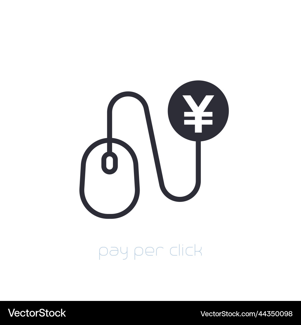 Pay per click icon with yuan vector image