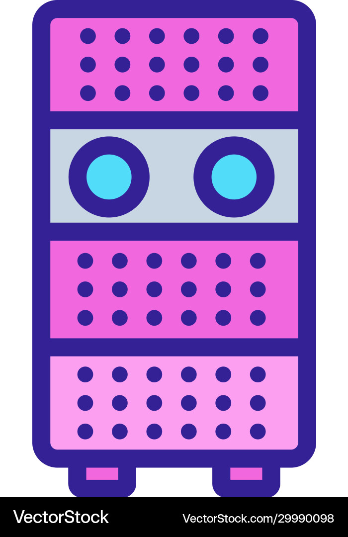 Retro computer icon isolated contour Vector Image