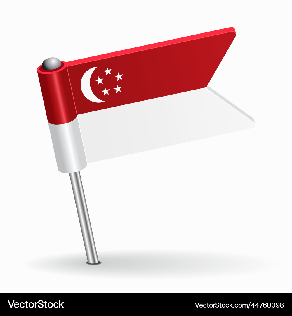 Singapore Flag Map Pointer vector image