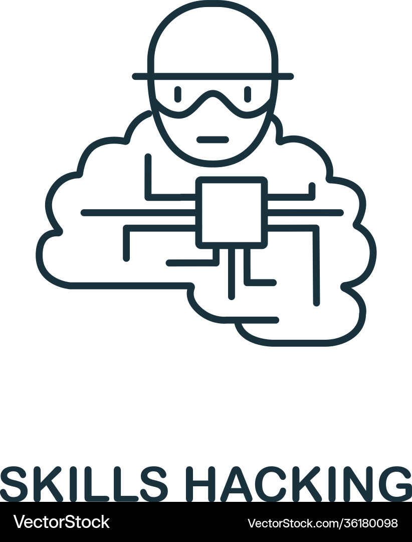 Skills hacking icon from machine learning vector image