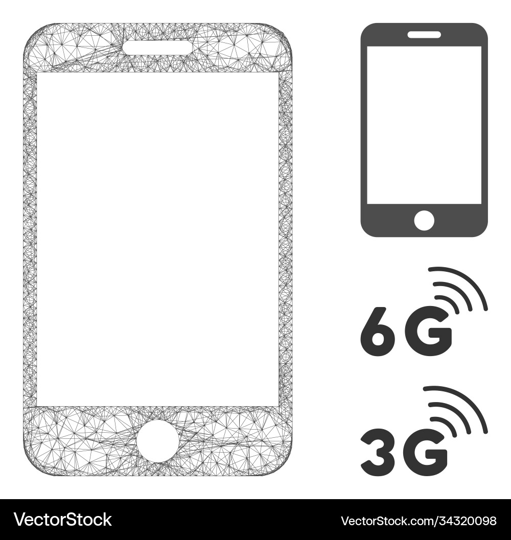 Smartphone polygonal web mesh Vector Image