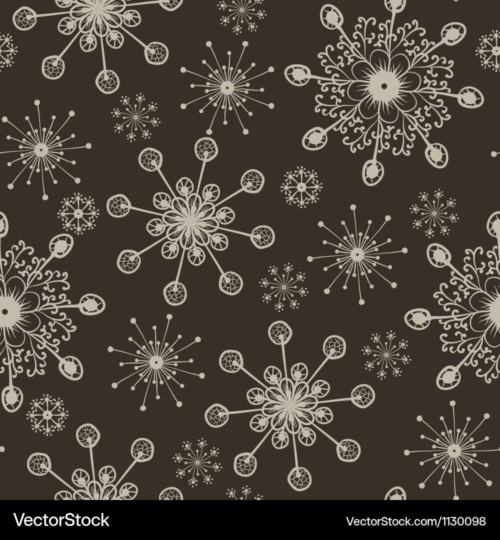 Snowflake Seamless Pattern - Winter Vector Image