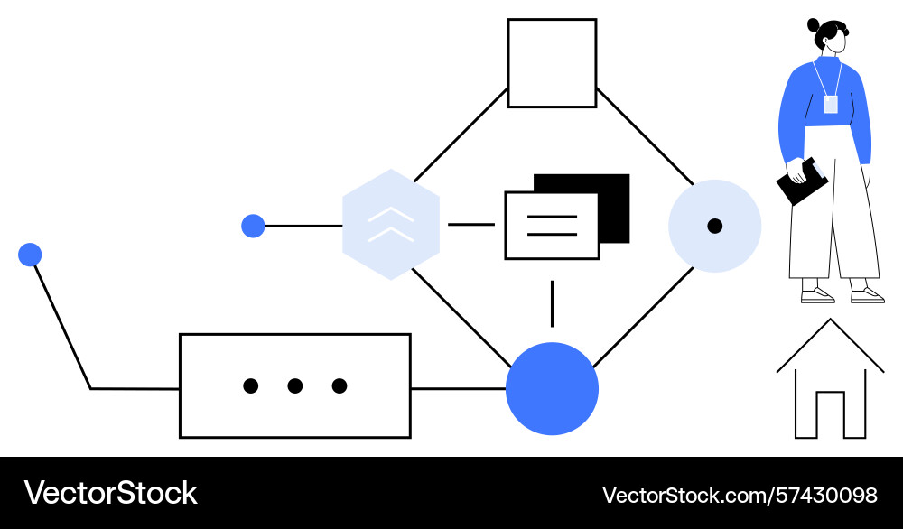 Structured workflow concept with abstract diagram vector image