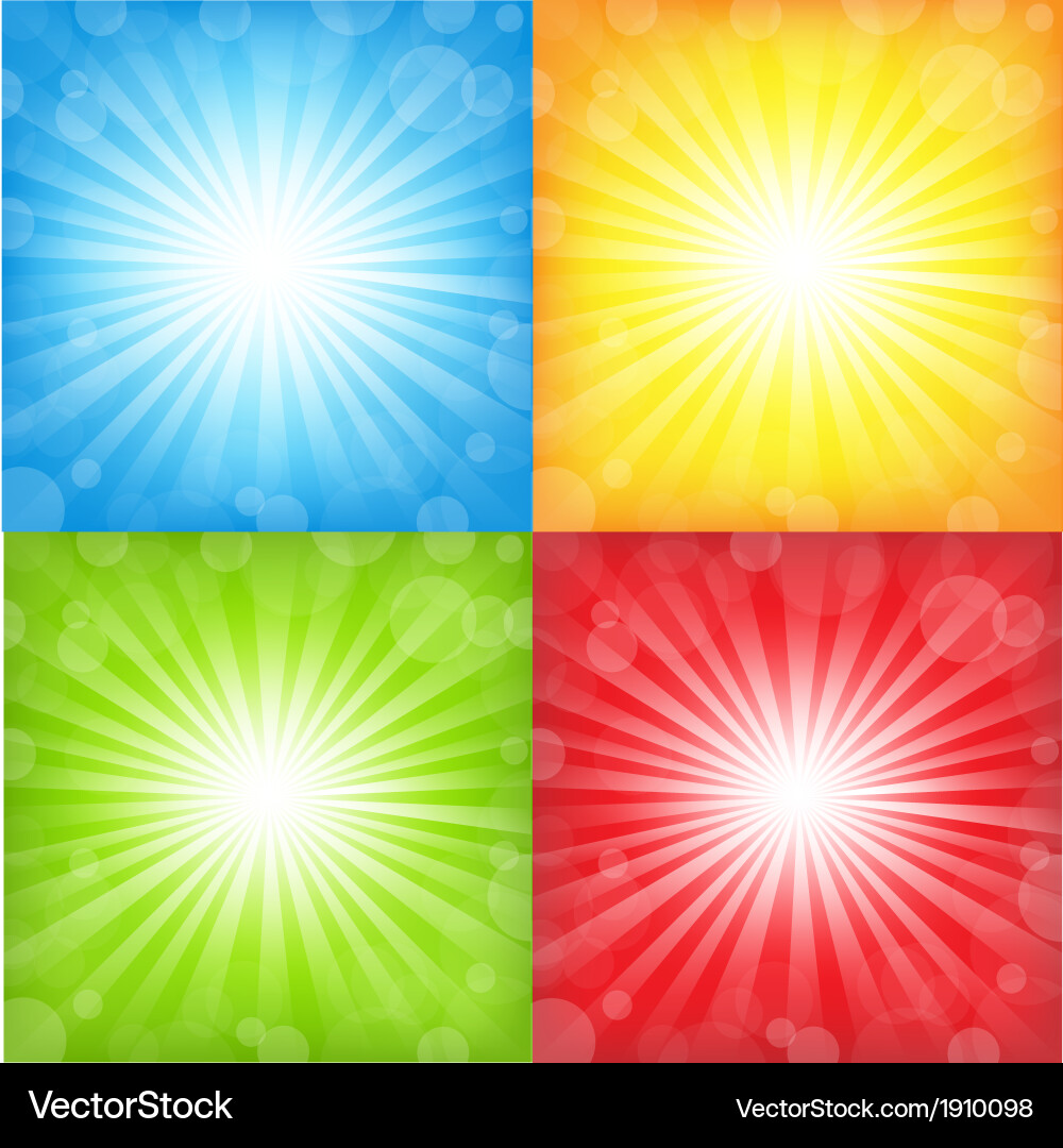 Sunburst and bokeh set vector image
