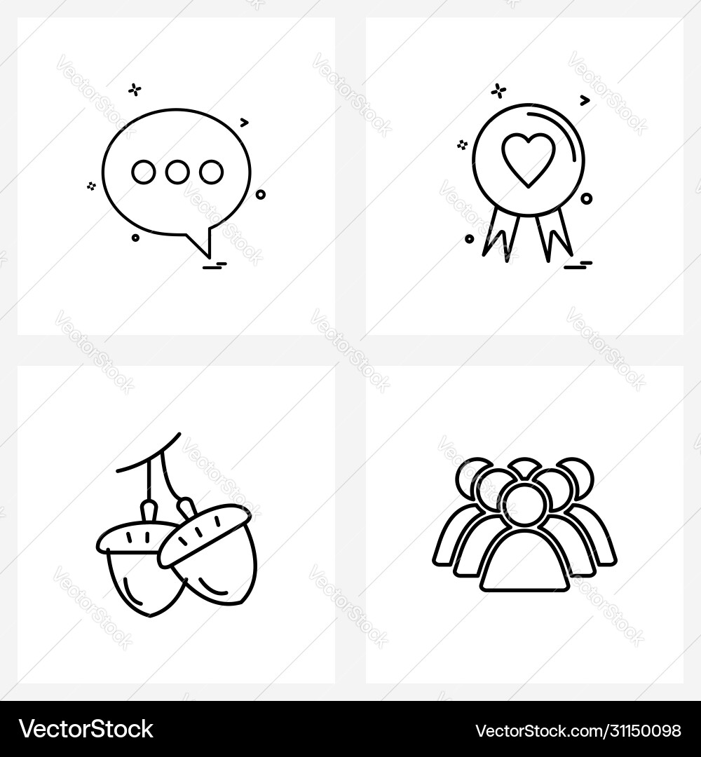 Ui set 4 Grundzeilensymbole Nachricht Badge Vektorbild
