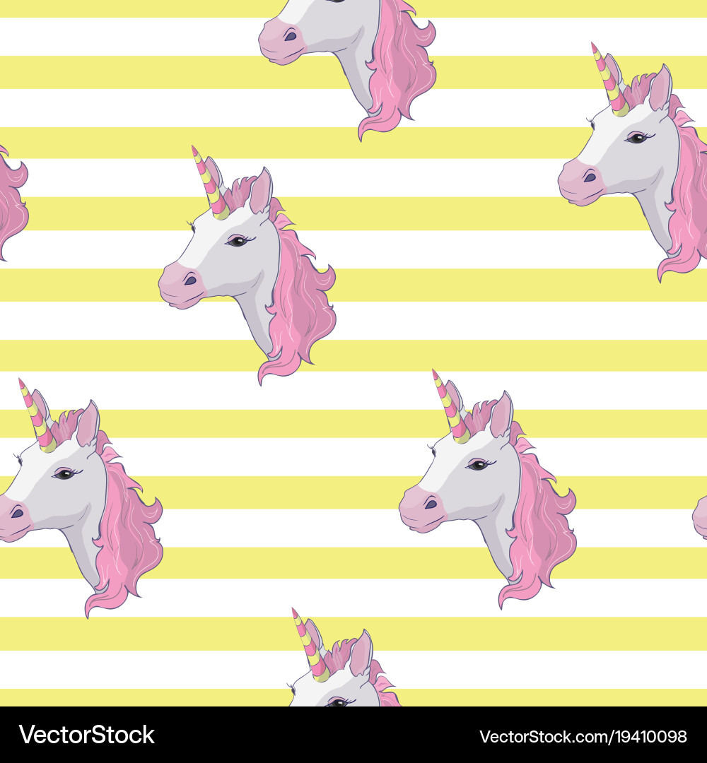 Unicorn and rainbow seamless pattern isolated vector image