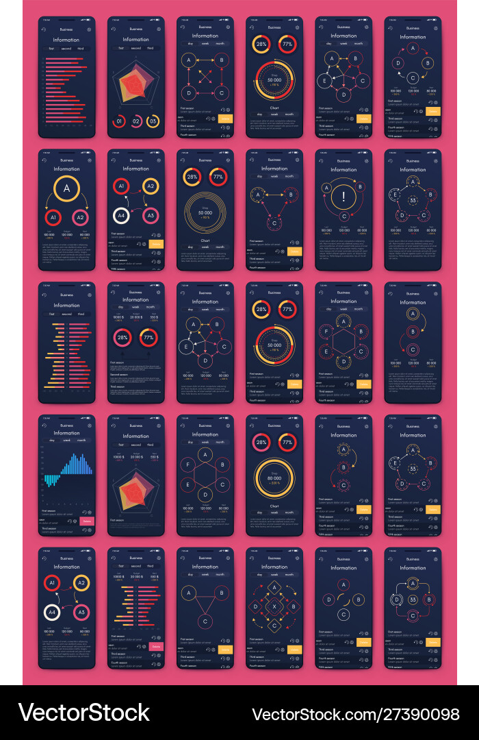 Verschiedene ui ux gui-Bildschirme und flache Web-Symbole Verschiedene ui ux gui-Bildschirme und flache Web-Symbole vektorbild
