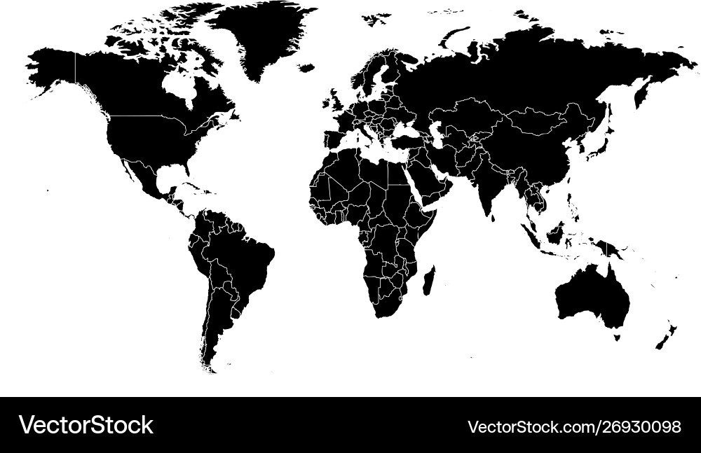 World map with borders World map with borders vector image