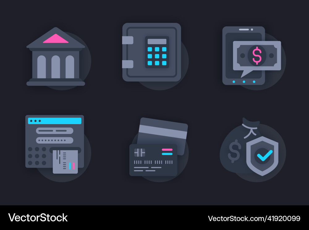 Banking web concept of 3d paper icons set Banking web concept of 3d paper icons set vector image