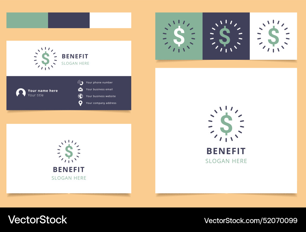 Business card design featuring a dollar sign Business card design featuring a dollar sign vector image