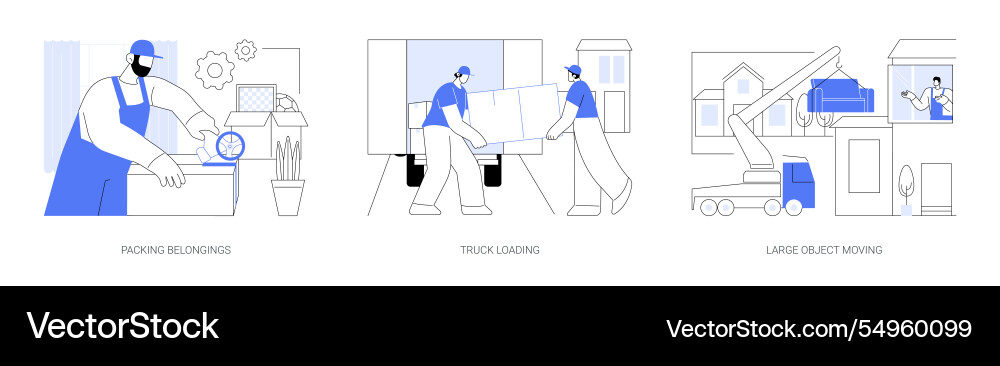 Cartoon Moving Company Workers Vector Image