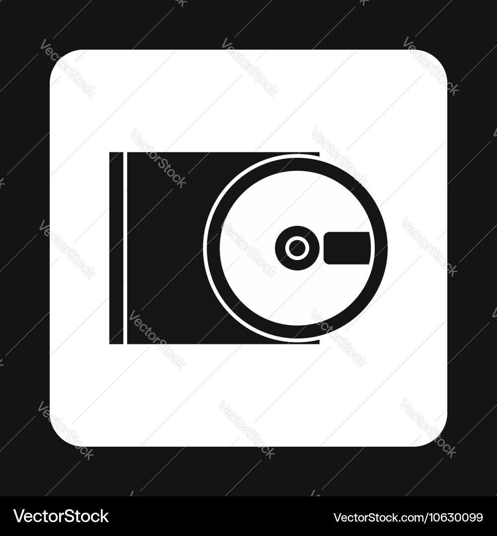 Cd rom and disk icon simple style Vector Image