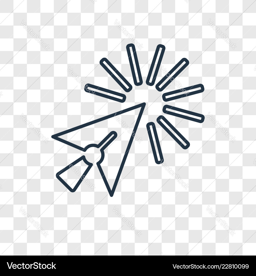 Click concept linear icon isolated on transparent Click concept linear icon isolated on transparent vector image