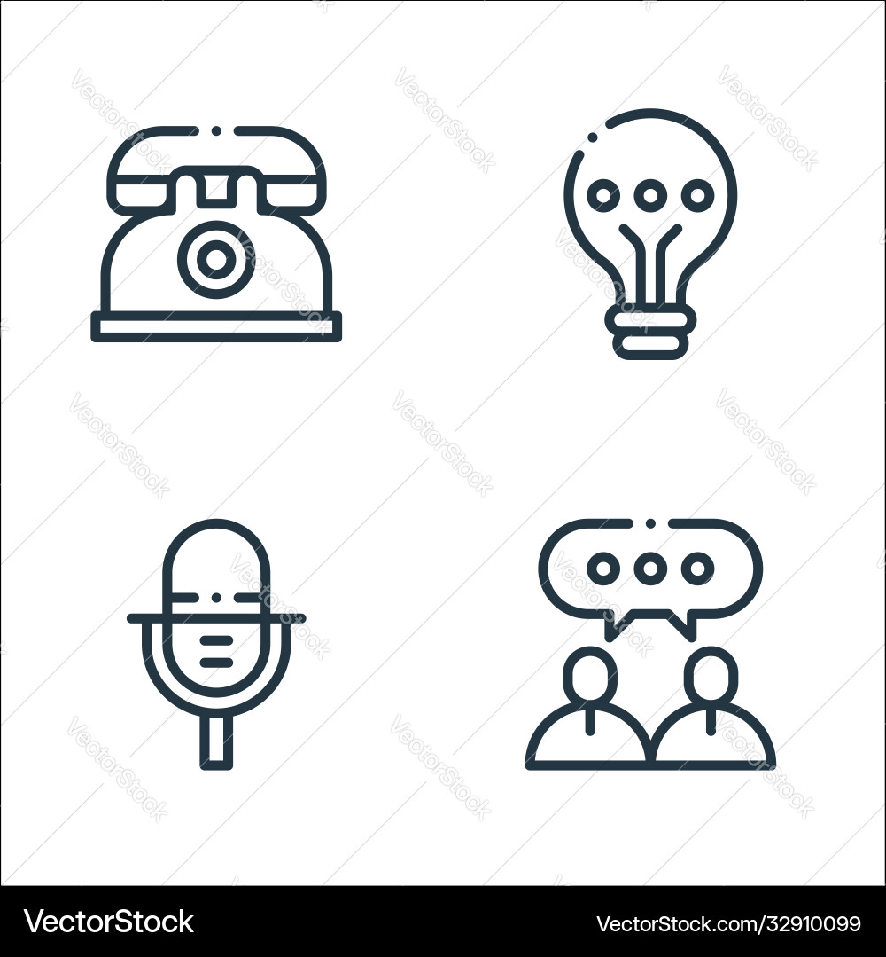 Communication line icons linear set quality Vector Image