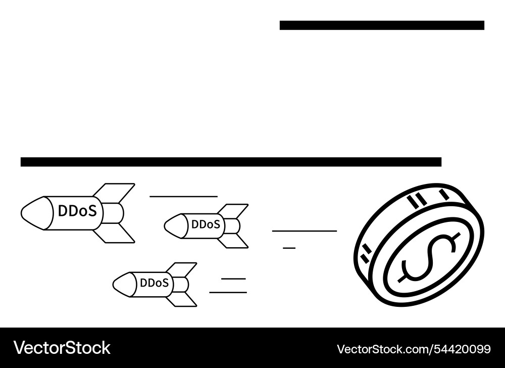 Ddos attack concept with missiles targeting Vector Image