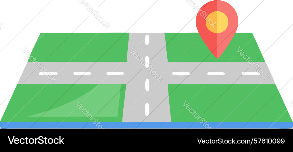 Digital map with location pin navigation vector image