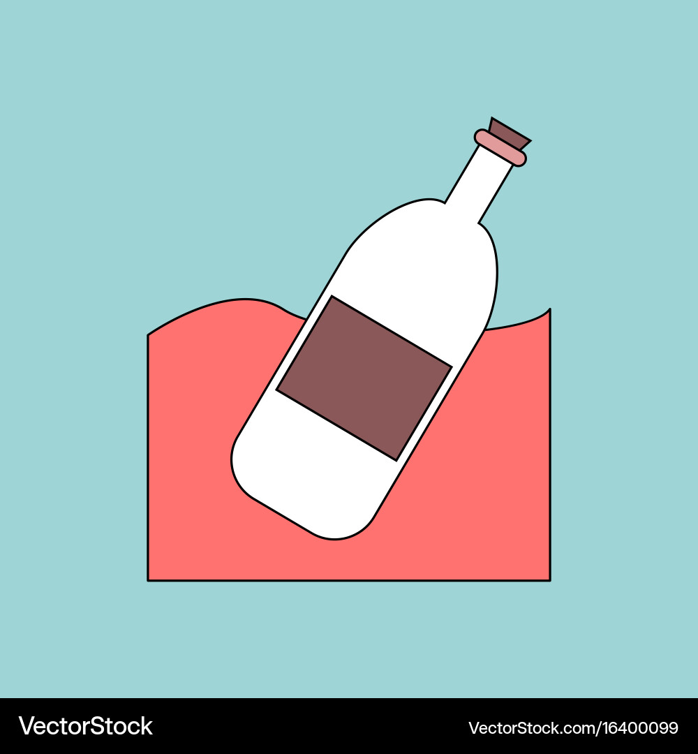 Flat icon design collection bottle in the ground Vector Image