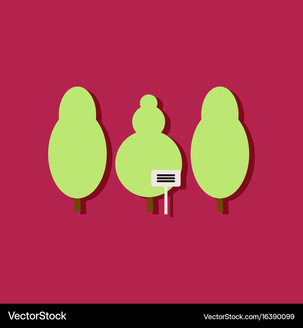 Flat icon design collection save the trees vector image