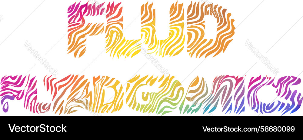 Fluid dynamics abstract text art design Vector Image