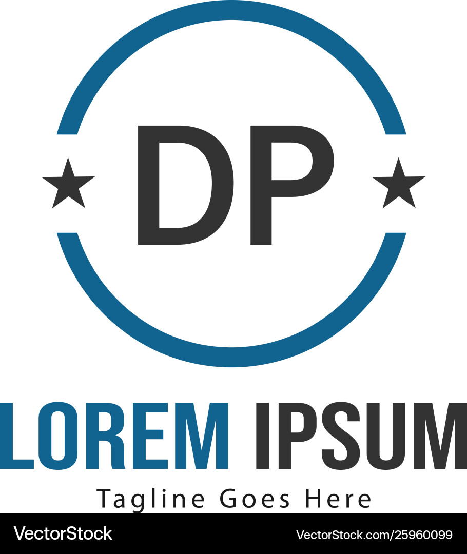 Initial dp logo template with modern frame Initial dp logo template with modern frame vector image