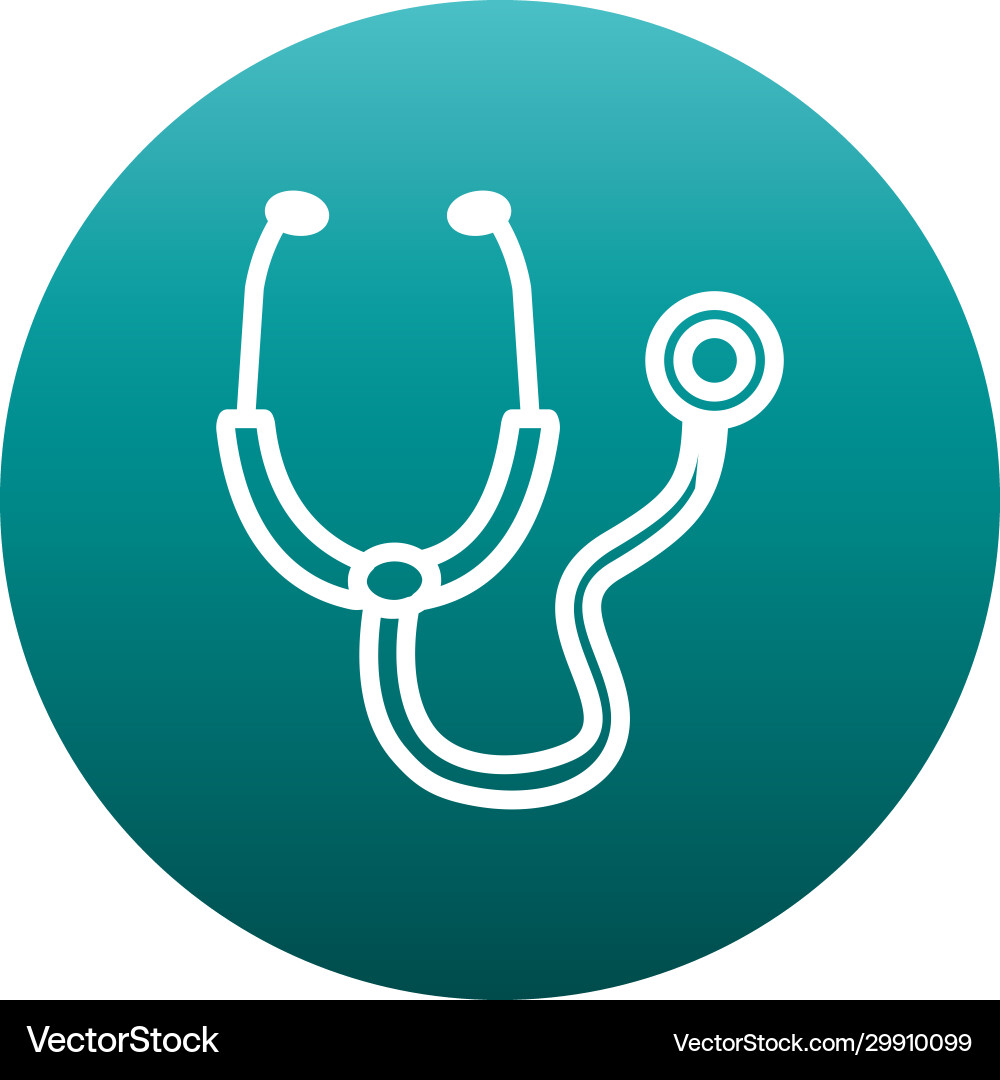 Isolated stethoscope block gradient style icon Isolated stethoscope block gradient style icon vector image