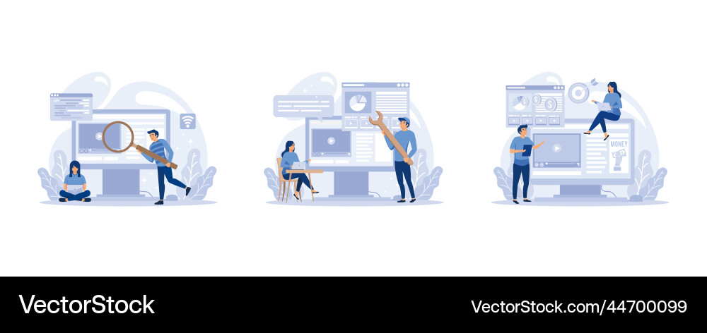 It profession set programmer write software It profession set programmer write software vector image