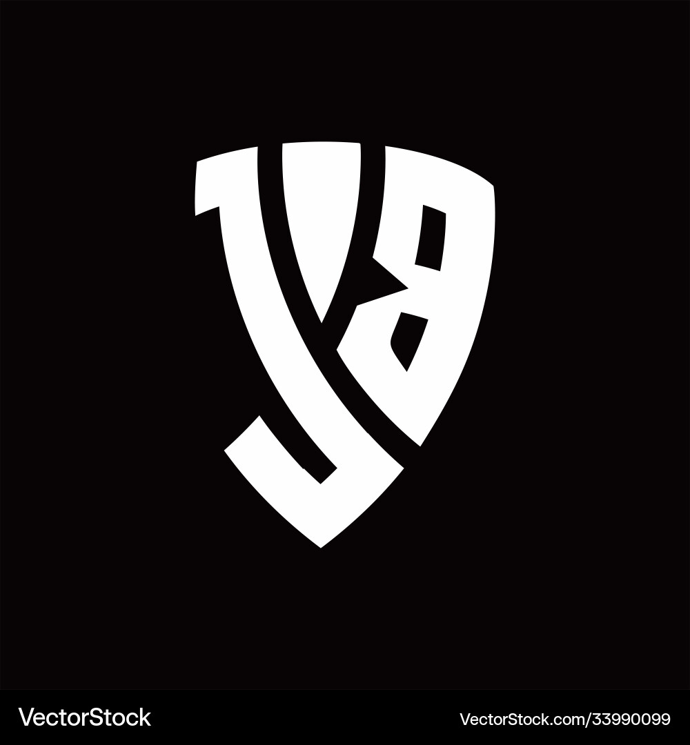 Jb logo monogram with shield elements shape Vector Image