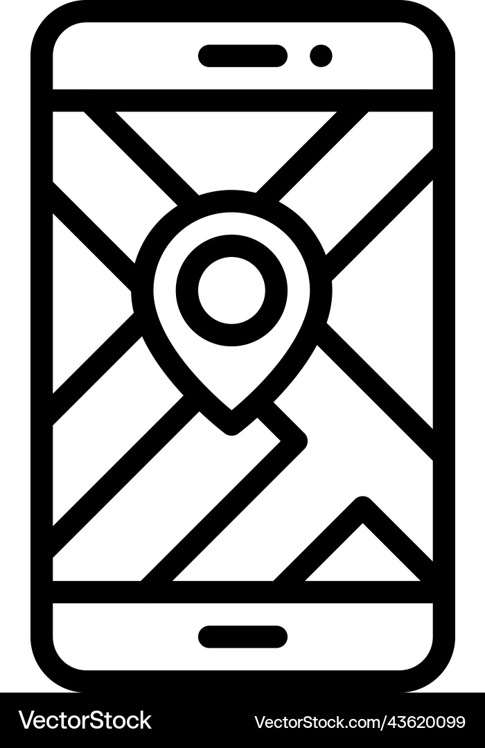 Map on smartphone icon location and navigation Vector Image