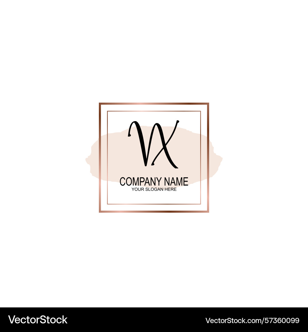 Minimalist handwritten vx initial logos with soft Minimalist handwritten vx initial logos with soft Vector Image