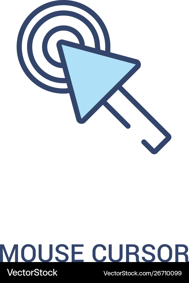 Mouse cursor concept 2 colored icon simple line Vector Image