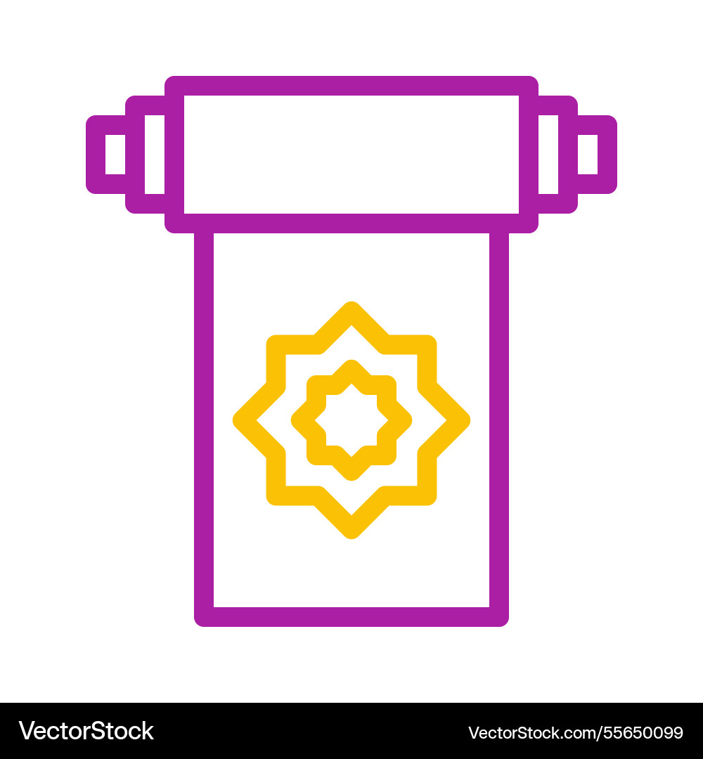 Ornamental scroll with geometric star pattern Ornamental scroll with geometric star pattern vector image