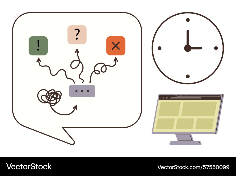 Problem-solving process with decision indicators Problem-solving process with decision indicators vector image