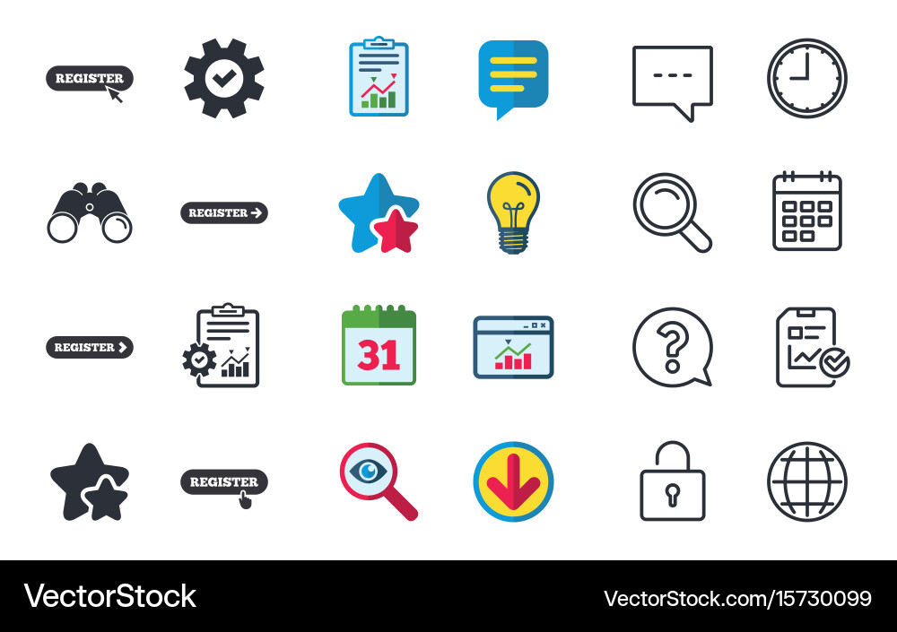 Register with hand pointer icon mouse cursor Vector Image