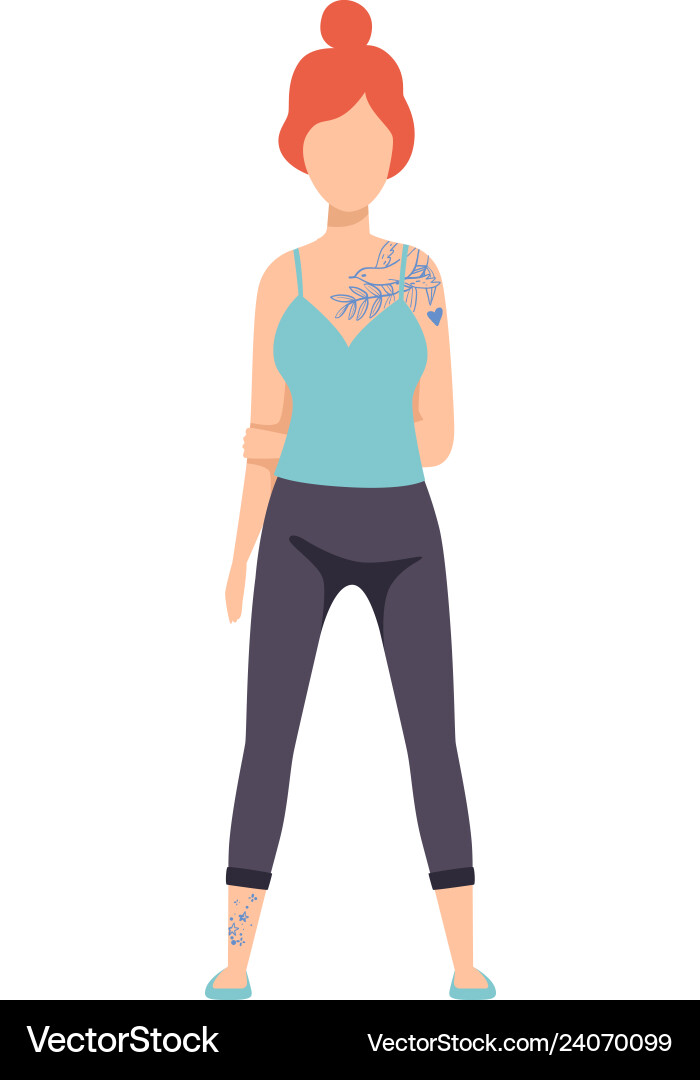 Schönes Mädchen mit Tattoos junge Frau mit Schönes Mädchen mit Tattoos junge Frau mit vektorbild