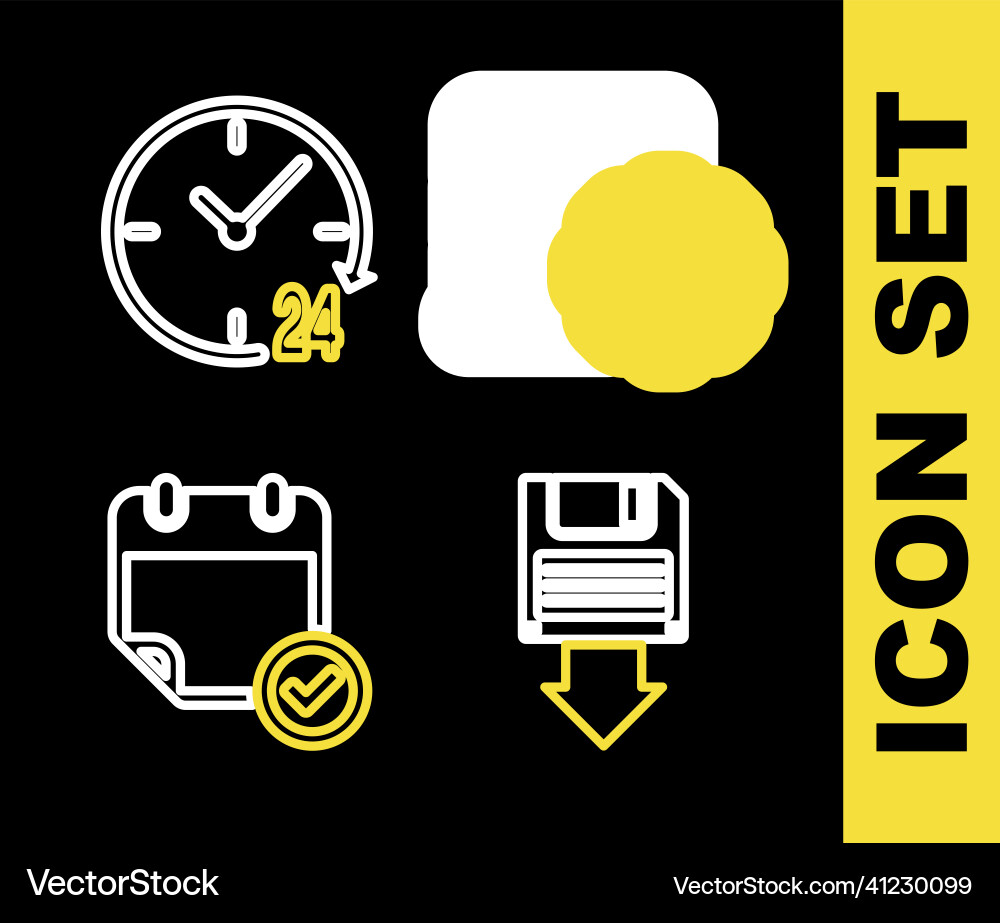 Set line server setting floppy disk backup Vector Image