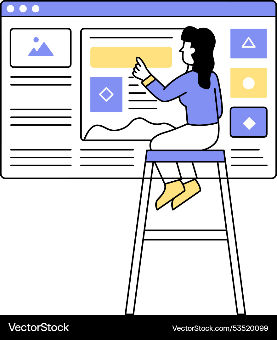 Web testing icon woman app software tester Vector Image