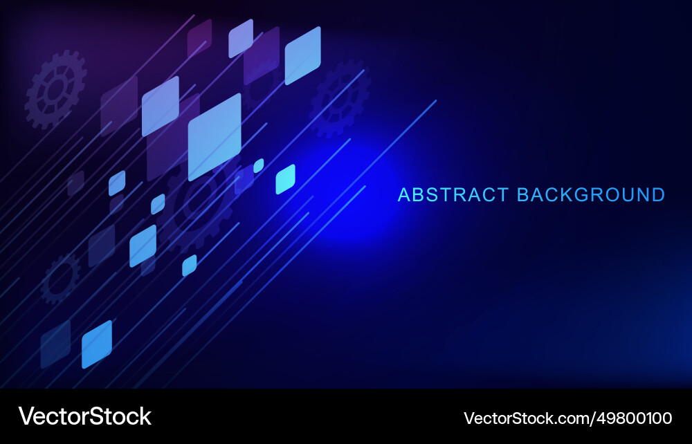 Abstract isometric rectangular with gears and line Abstract isometric rectangular with gears and line vector image