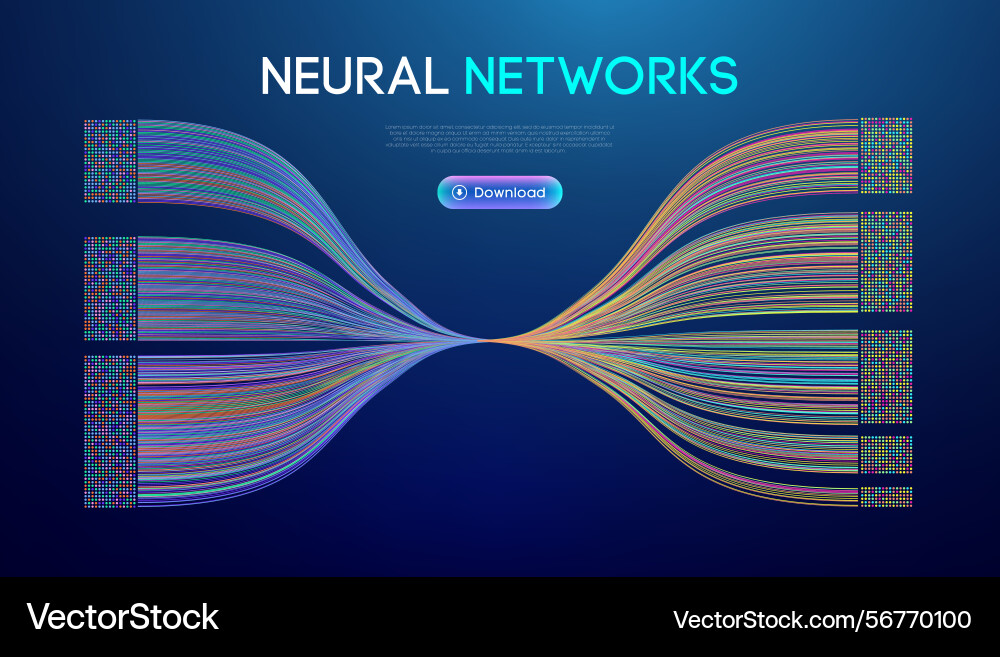 Abstract neural networks visualization Abstract neural networks visualization vector image