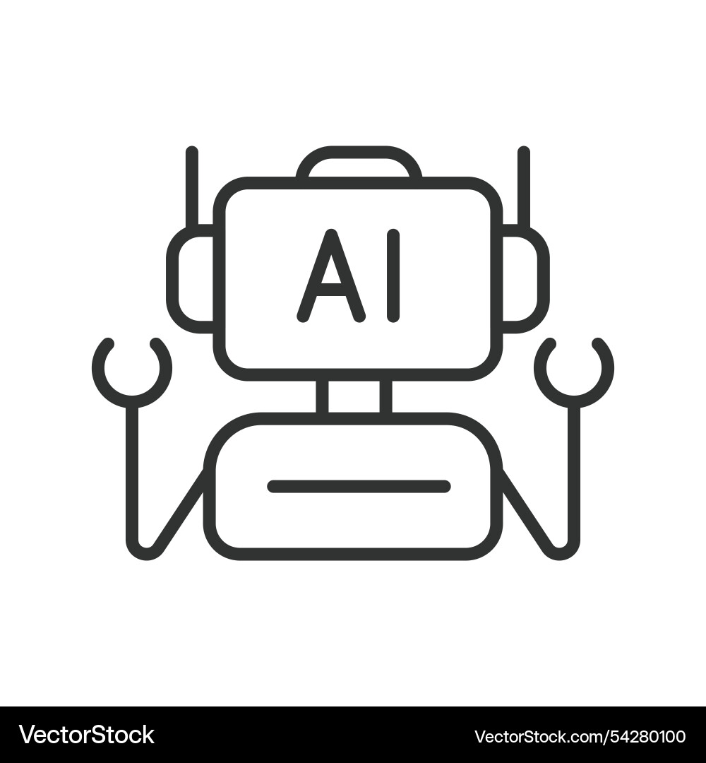 Ai robot icon in line design artificial Ai robot icon in line design artificial vector image