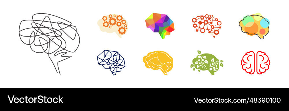 Brain icon as smart idea and solution thinking Brain icon as smart idea and solution thinking Vector Image