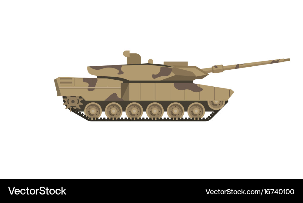 Camouflage Military Tank Vector Image