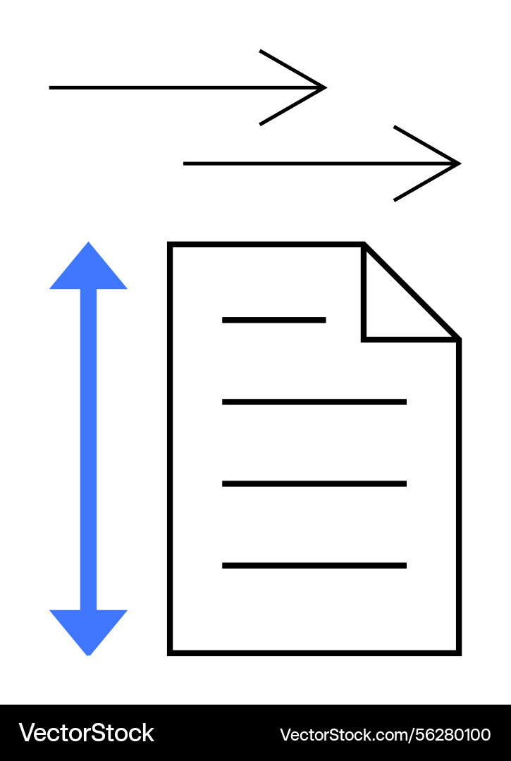 Document with horizontal and vertical arrows vector image