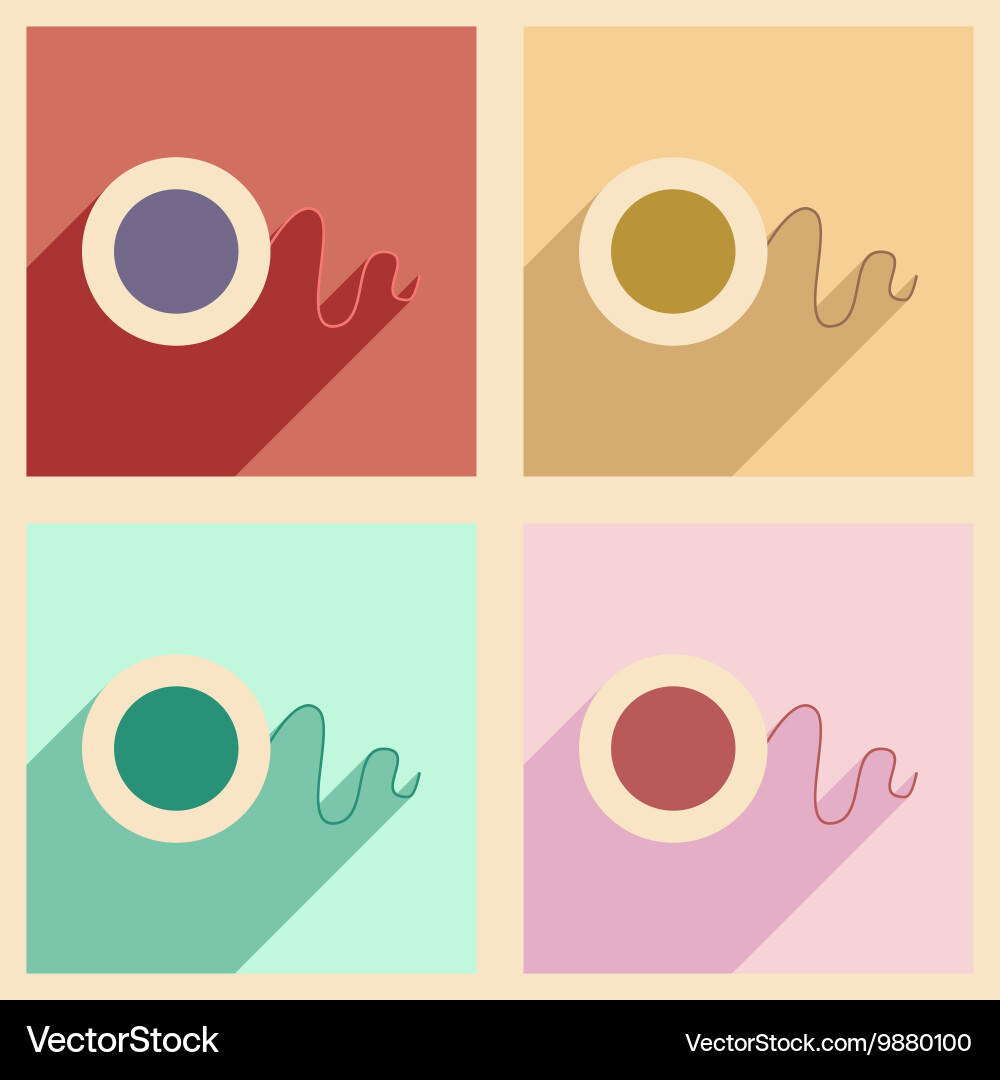 Flat with shadow concept and mobile application vector image