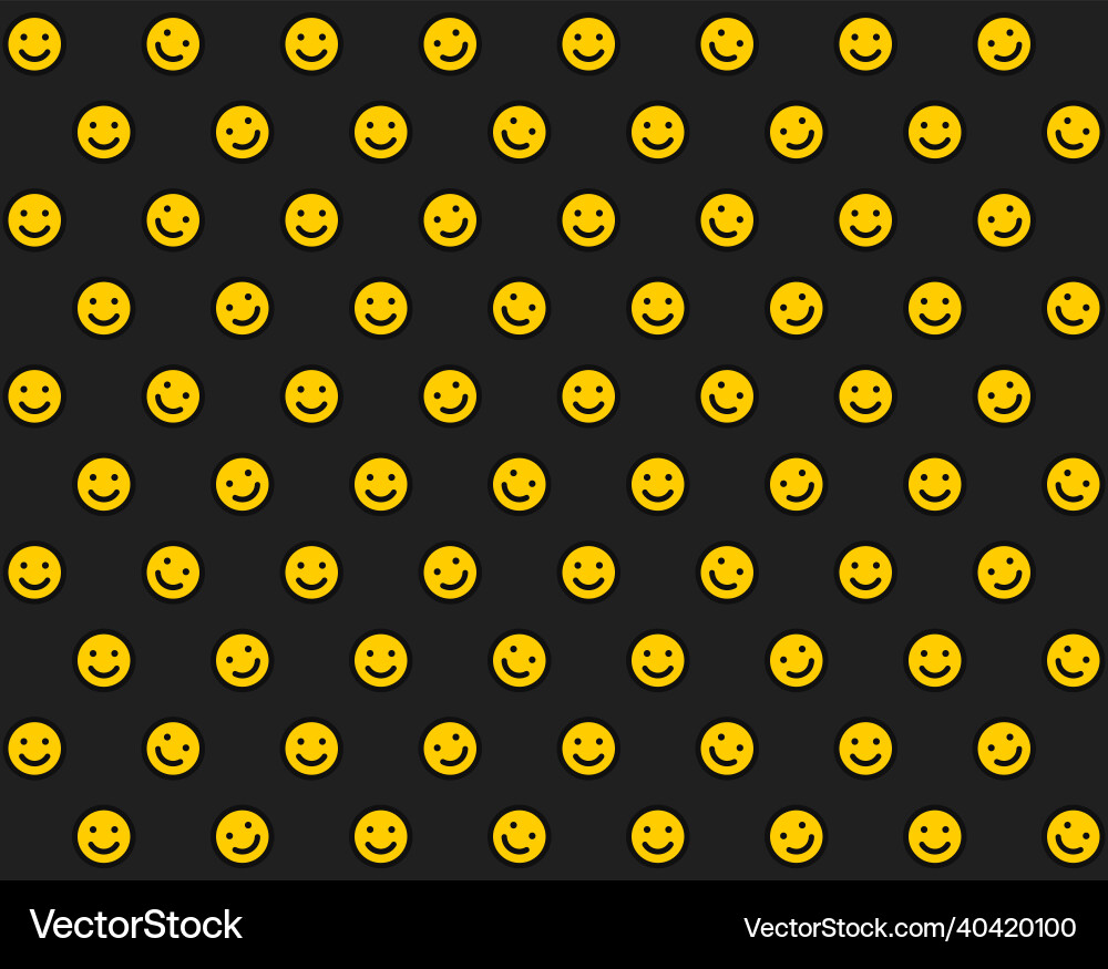 Funny face seamless pattern on black background Funny face seamless pattern on black background Vector Image